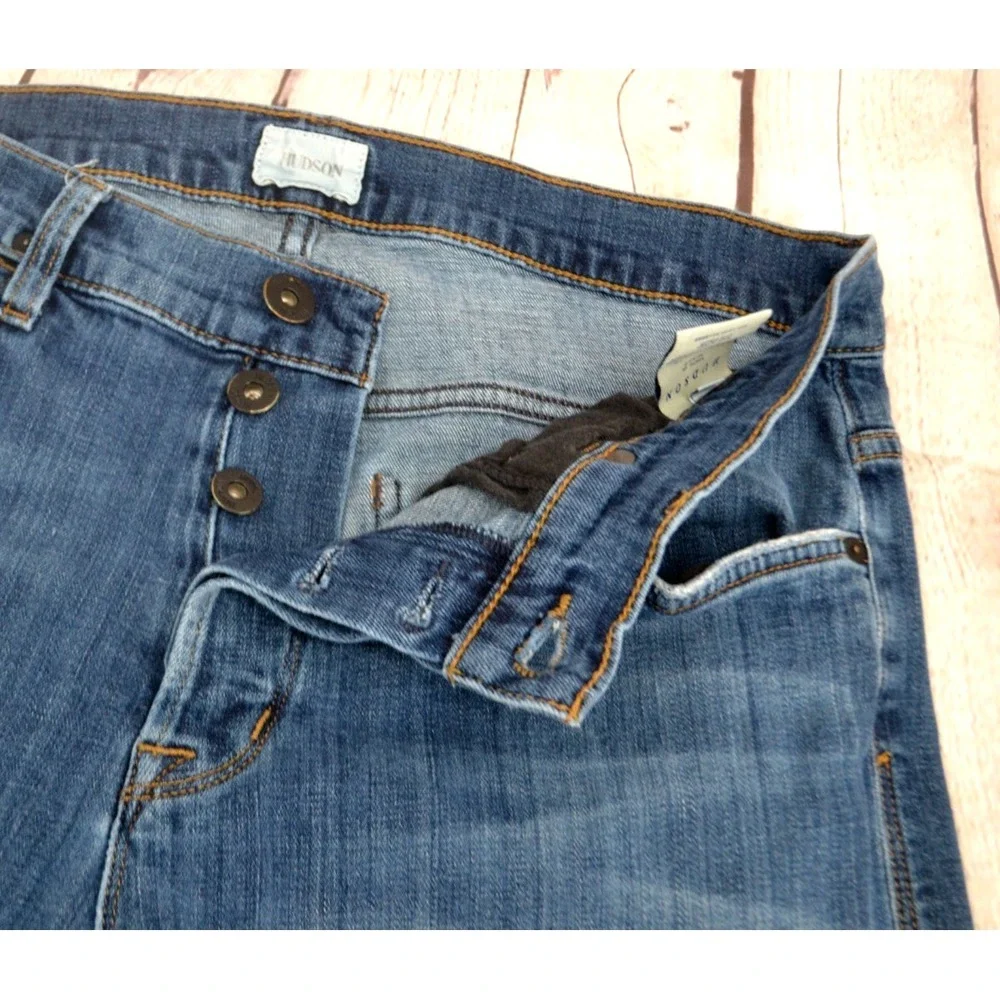 HUDSON Men's Dandy Slouchy Straight Button Fly‎ Jeans SIZE 32/33 Dark Wash